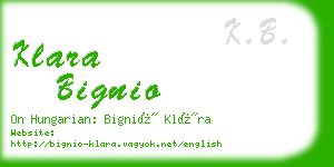 klara bignio business card